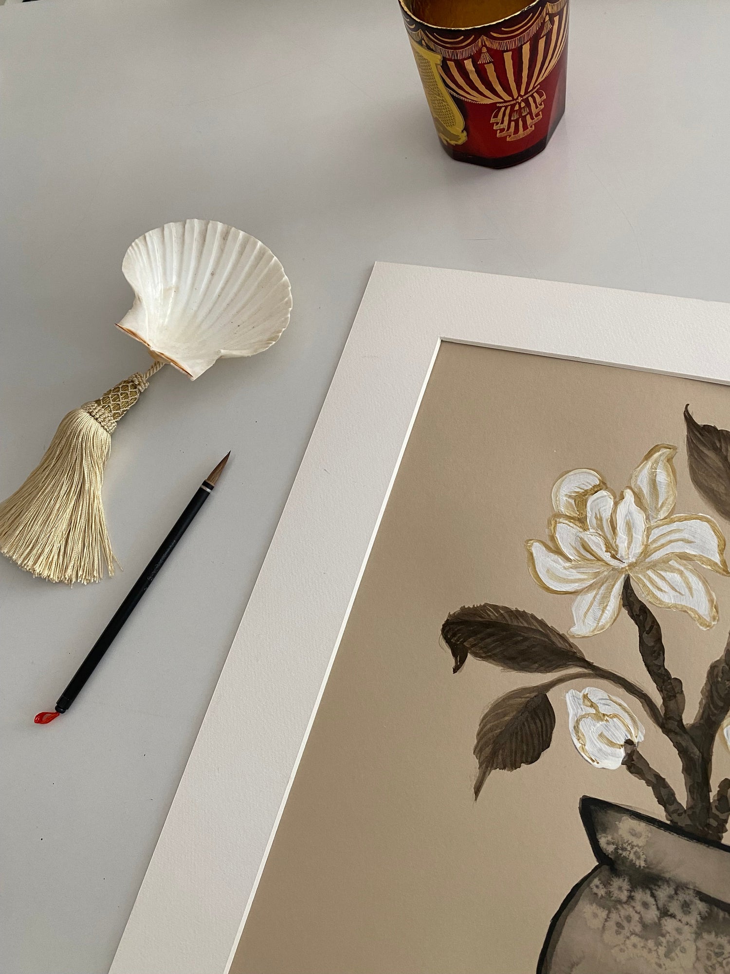 Tassel shell flower painting niche design studio